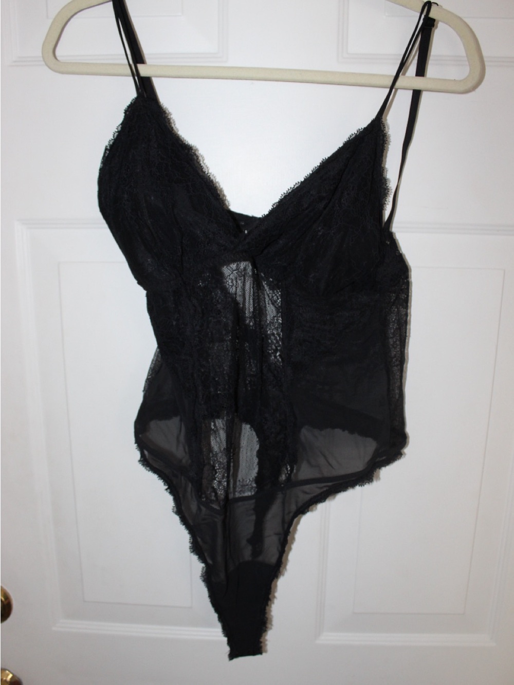 Abercrombie & Fitch Black Lace Sheer Bodysuit Chemise